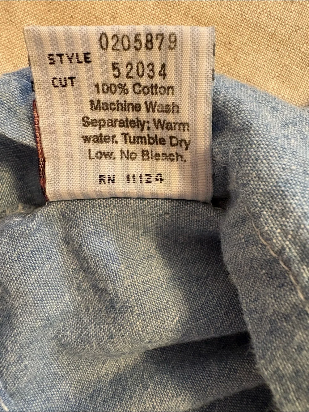 Vintage 90s Baby Guess Dress 12M Chambray Denim Knit Tie Waist USA Made